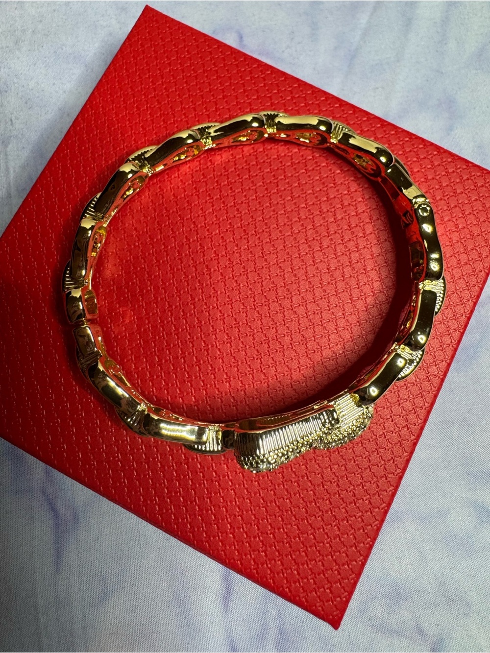 Gold Bracelet with Rhinestone Buckle - Picture 5 of 5